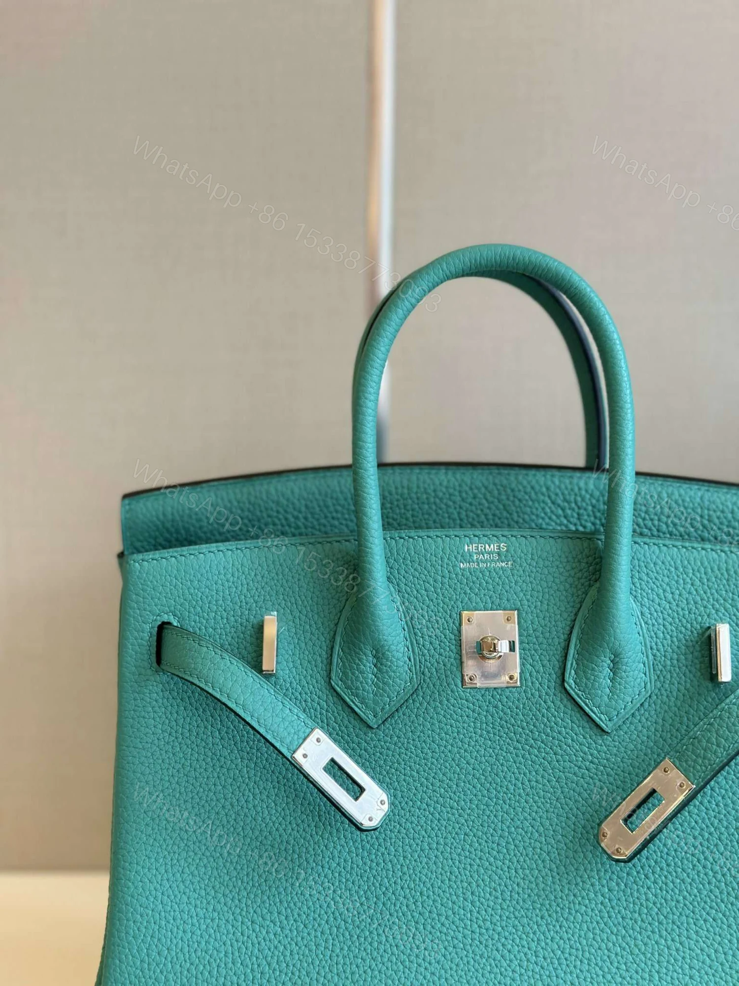 View 4 of Hermes Birkin PHW Da Togo Ocean Blue Handbags 25cm