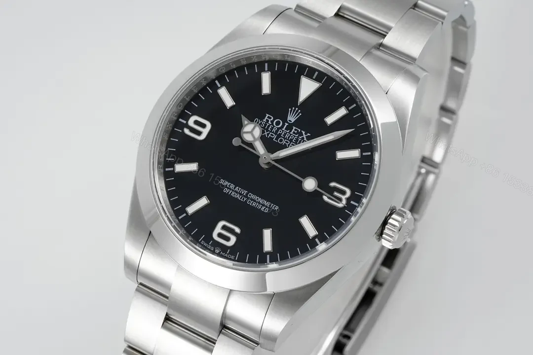 View 3 of Rolex Explorer 40 Replica Premium Black Dial Oyster Bracelet Ultimate 40MM 224270-0001