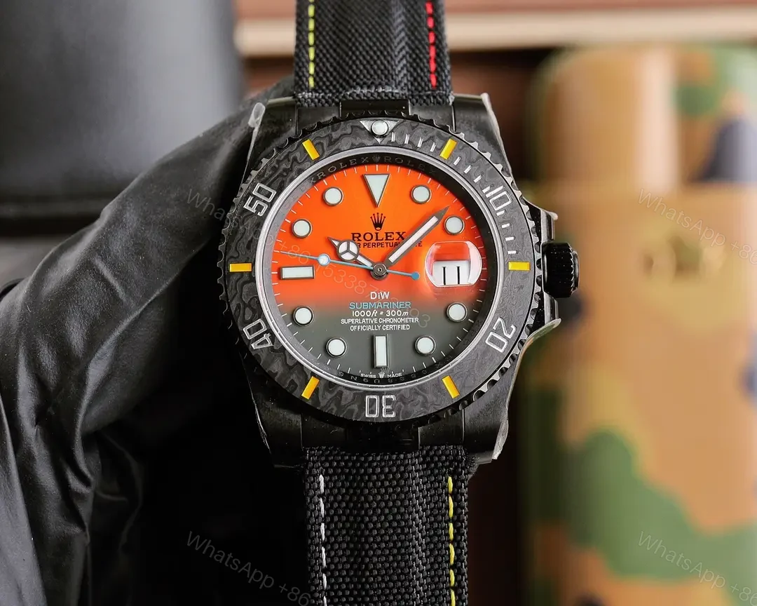 Best Rolex DIW Submariner Parakeet replica 40MM Black Velcro Strap Edition RG-DIW-SUB-PARAKEET-VELCRO-40 — view 1