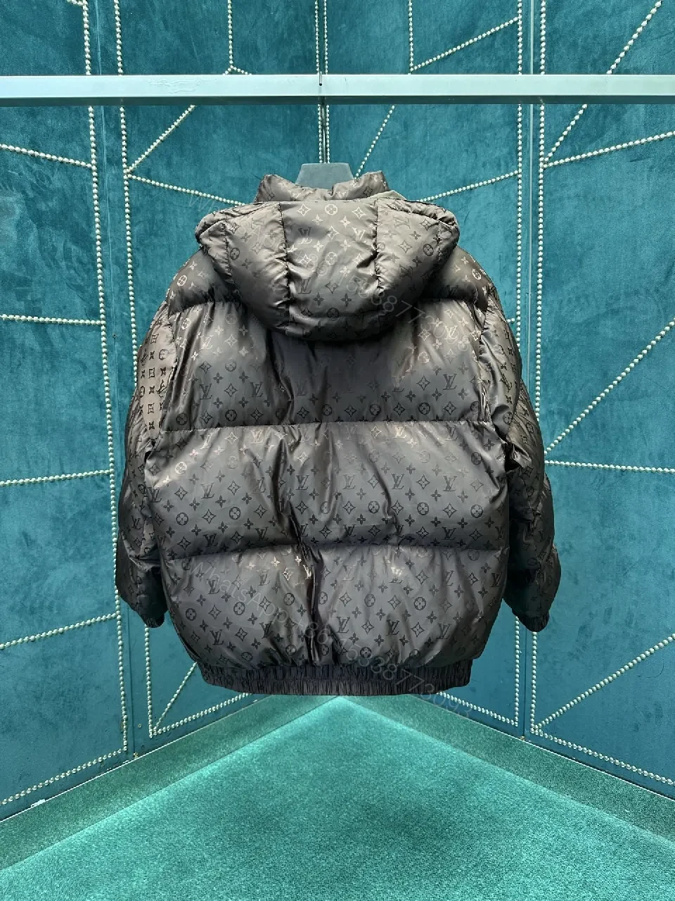View 6 of Lux Quilted Down Parka: Monogram Patterned Urban Warmth