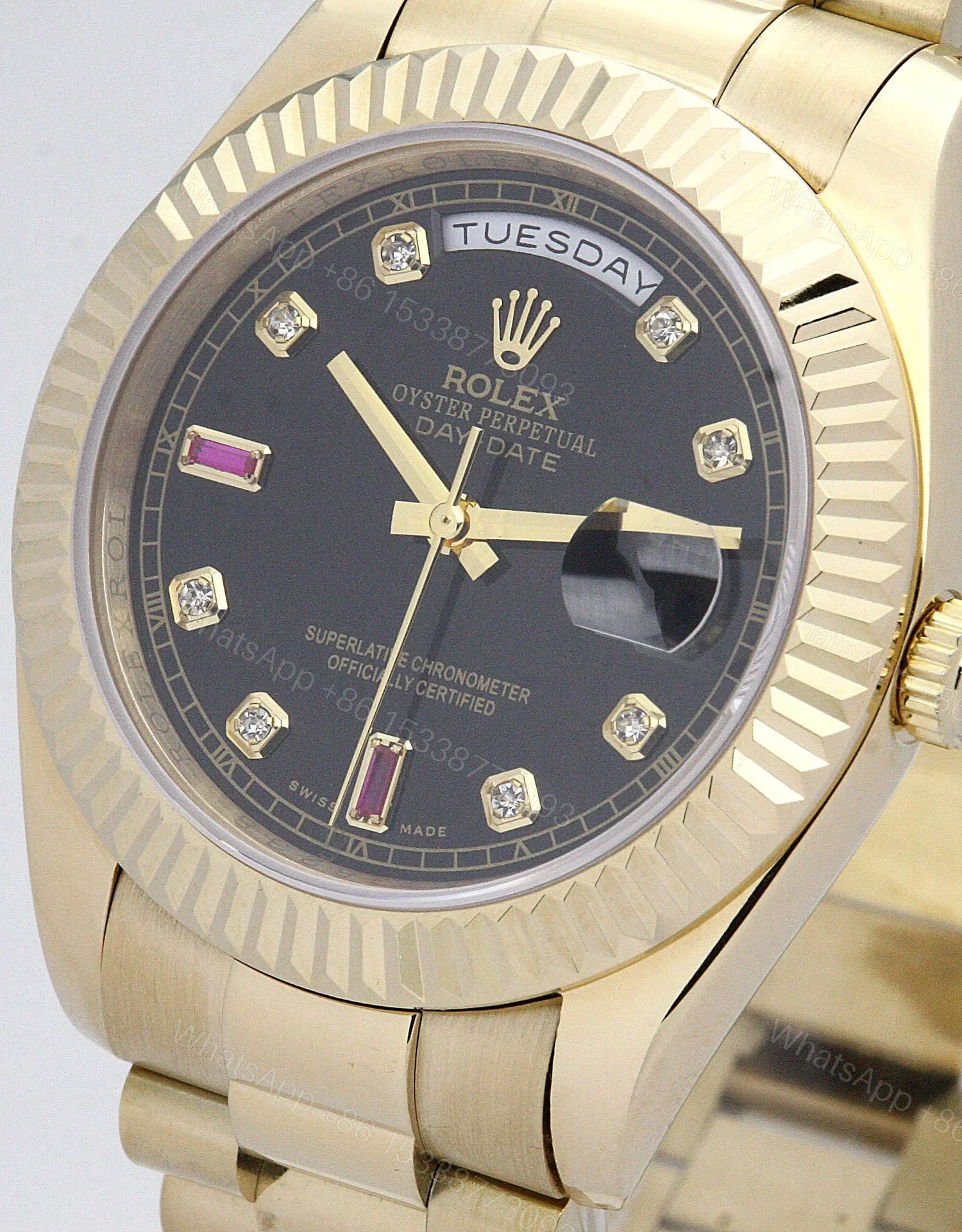 View 3 of Replica Rolex Day-Date Black Dial 118238 36 mm