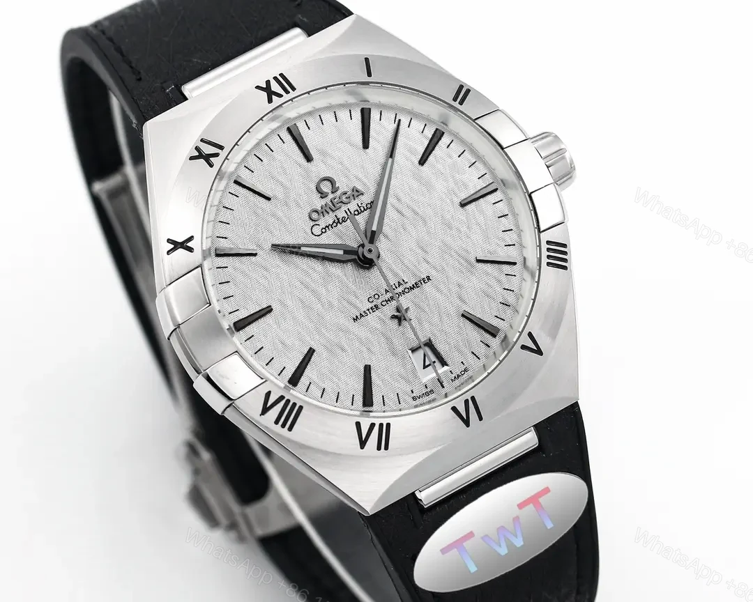 View 2 of Omega Constellation Meteorite Series 5th Generation Watch 41MM Silver Dial with Black Strap