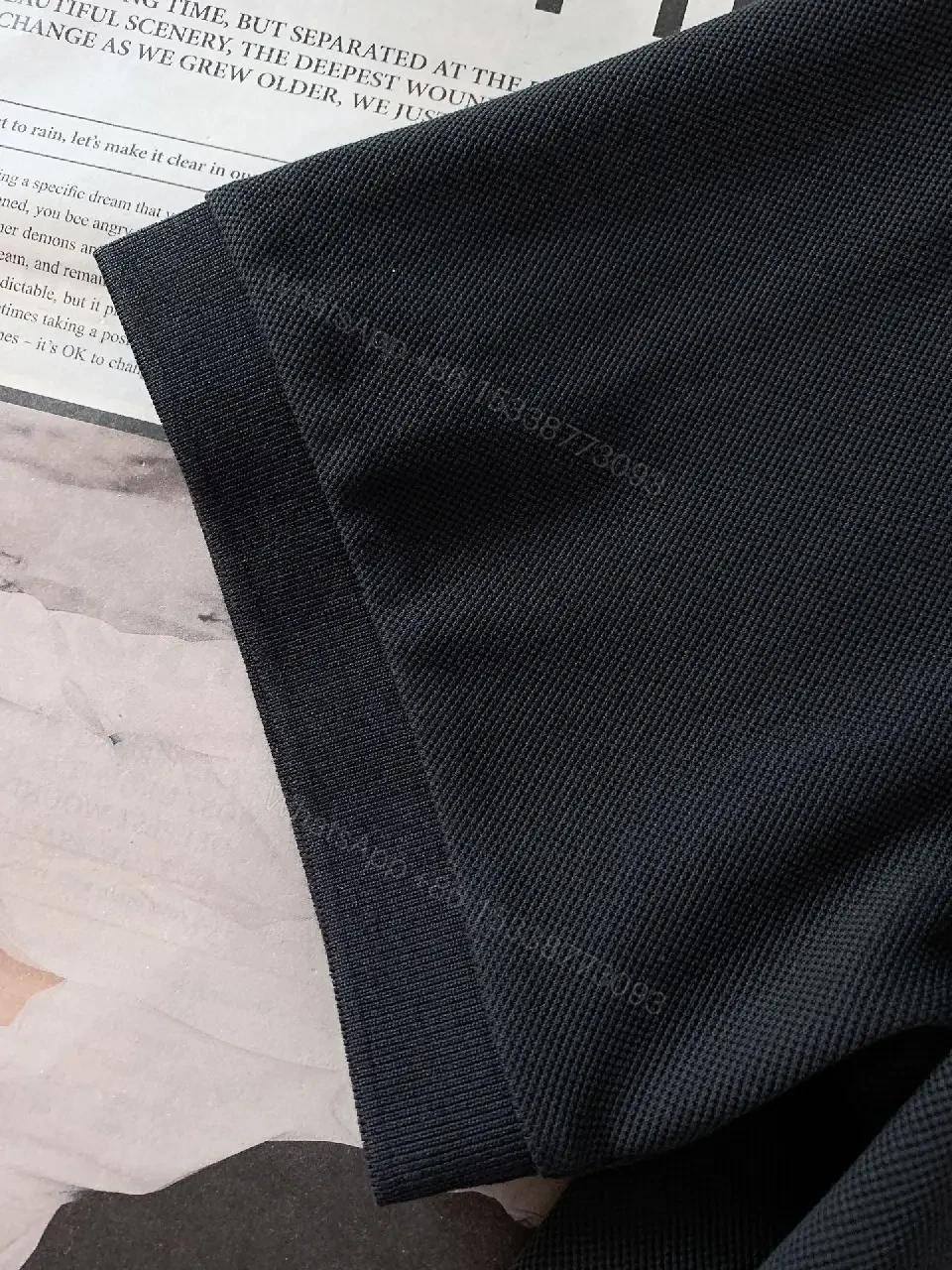 View 7 of Dark Navy Polo Shirt Ribbed Collar Modern Fit Logo Detail