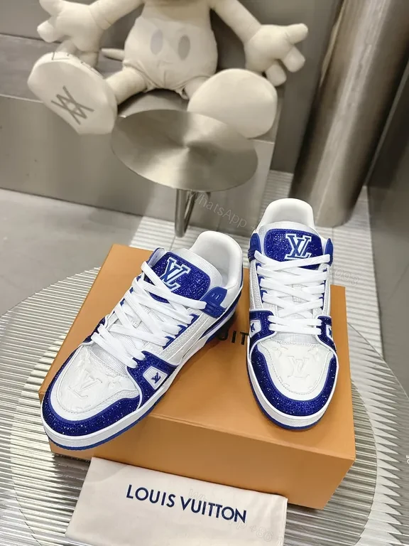 View 4 of Statement-Contrast Luxe Trainer: Premium LV-Style High-Tops