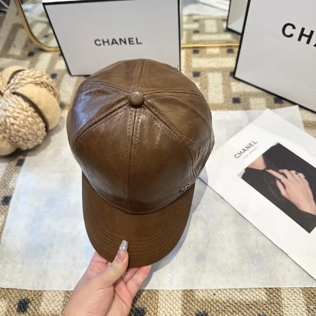 View 7 of Brown Leather Cap Everyday Luxury Cap