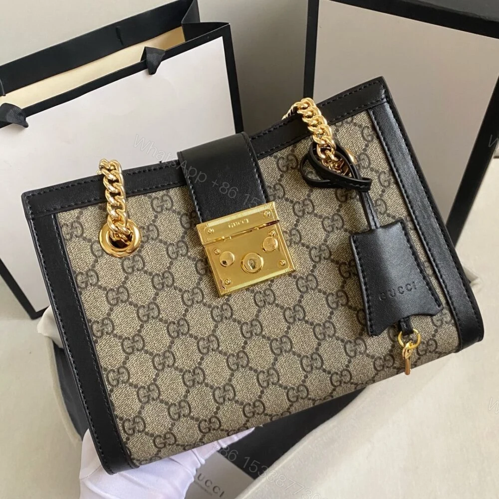 View 3 of Gucci Padlock GG Small Shoulder Bag Black 26Cm 498156 KHNKG 9769