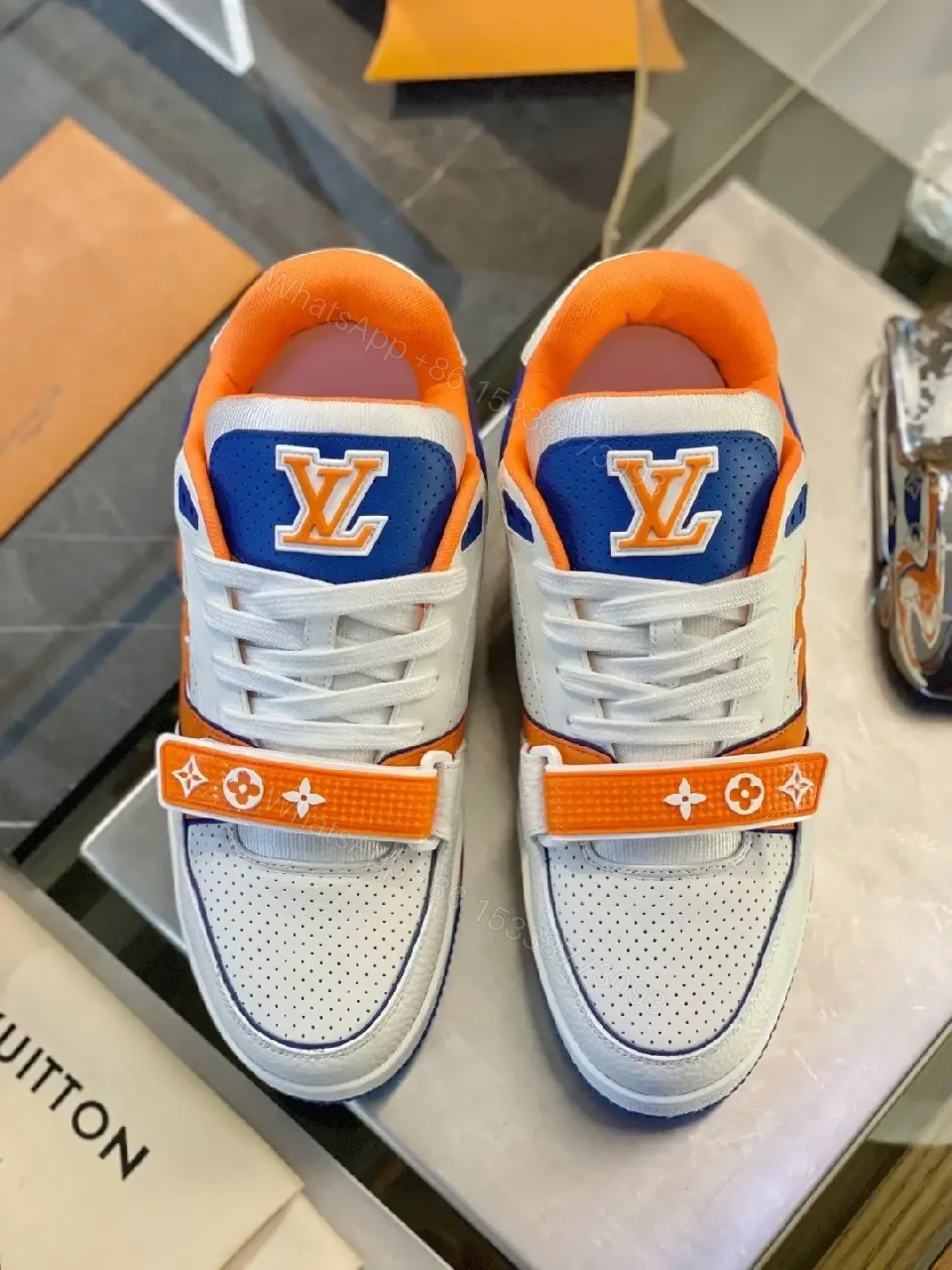 View 4 of Color-Blocking Leather High-Tops with Signature Details