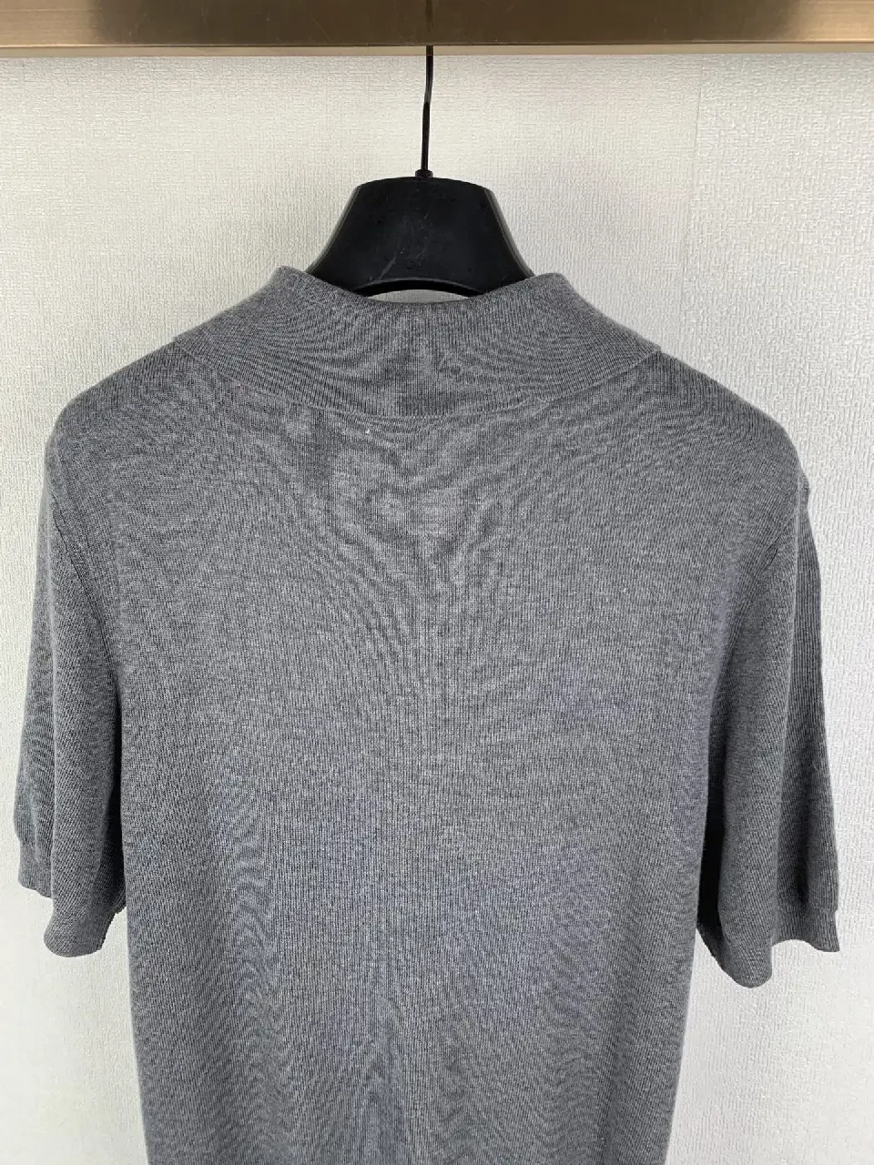 View 13 of Grey cotton polo knit polo shirt for everyday luxury