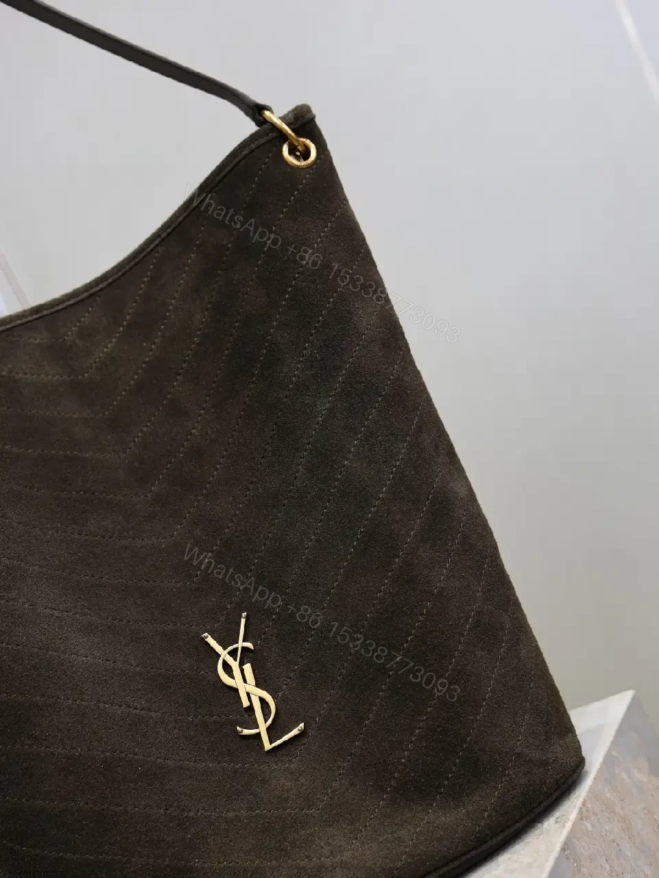 View 9 of Dark Quilted Tote: Premium Leather-Like, Signature Hardware Tote