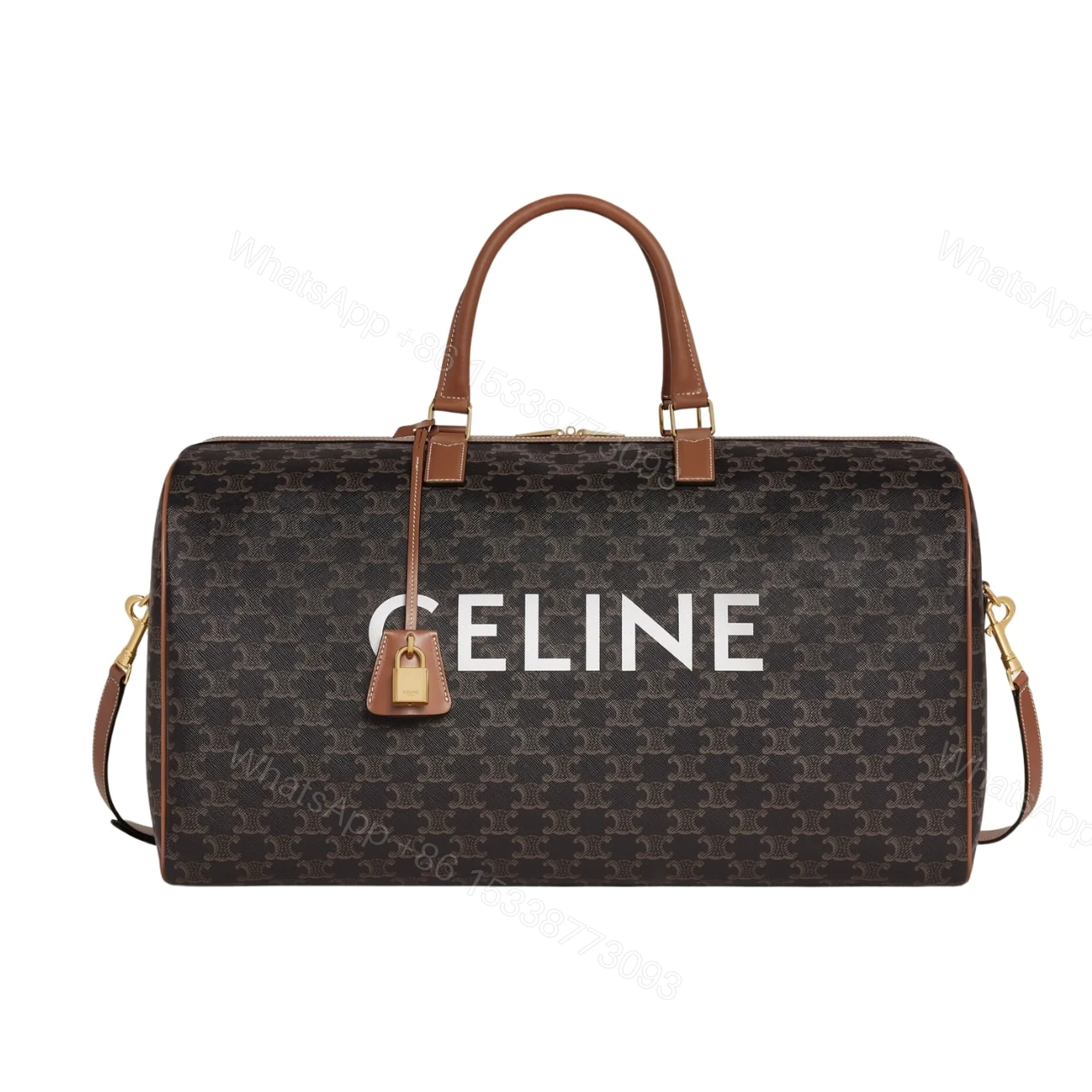 CELINE LARGE TRAVEL BAG IN TRIOMPHE CANVAS TAN 50CM 191472CYX 04LU — view 1