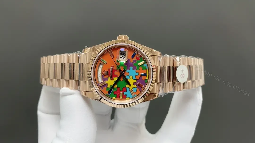 View 2 of Rolex Day-Date Emoji Puzzle Rose Gold Orange Dial Edition 36mm RG-DD36-EMOJI-PUZZLE-RG