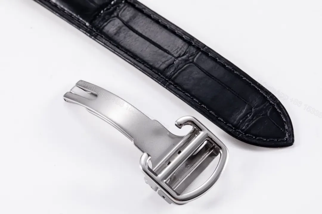 View 8 of TW Factory Cartier Ballon Bleu 42mm Automatic Watch – Silver Dial with Black Leather Strap