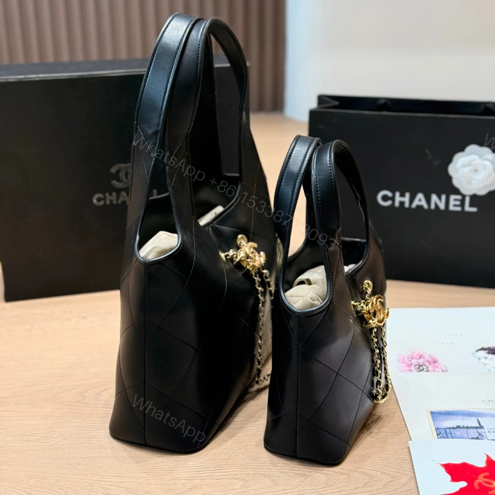 View 4 of Chanel Small Shopping Bag Gold Tone Hardware Black 22Cm