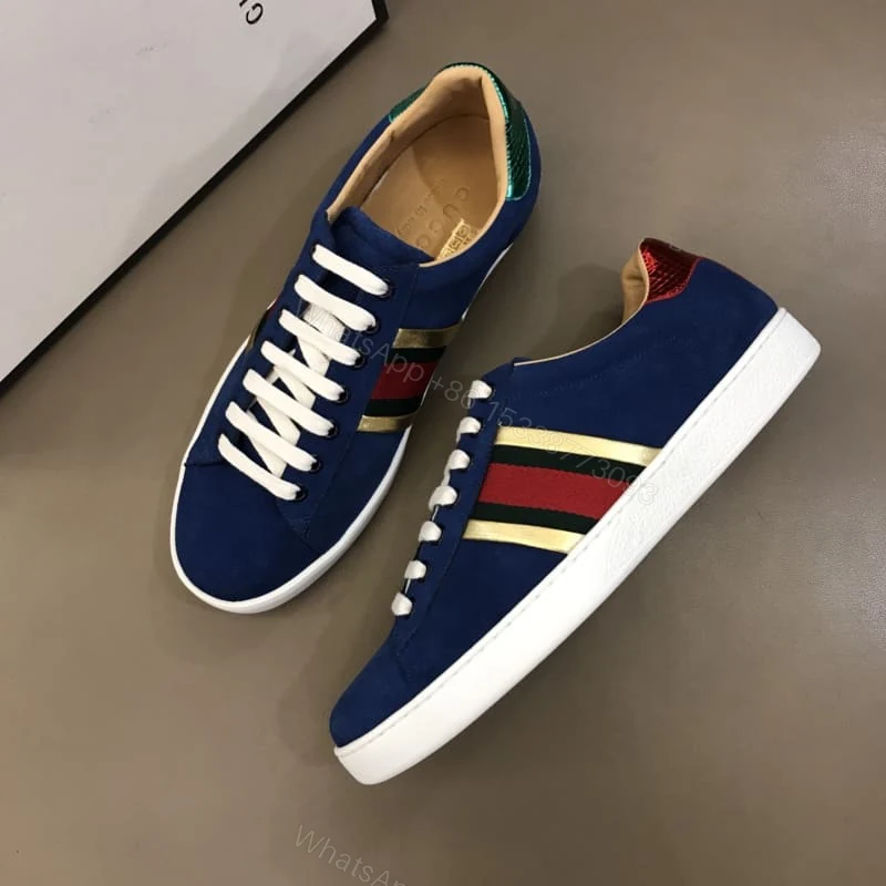 View 5 of GUCCI ACE SNEAKER VELVET BLUE METALLIC STRIPE – GC40