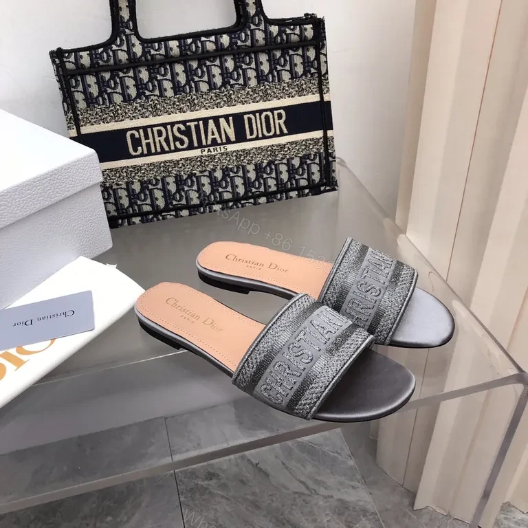View 8 of Metallic Knit Luxe Slides: Dior Signature Comfort Slip-Ons