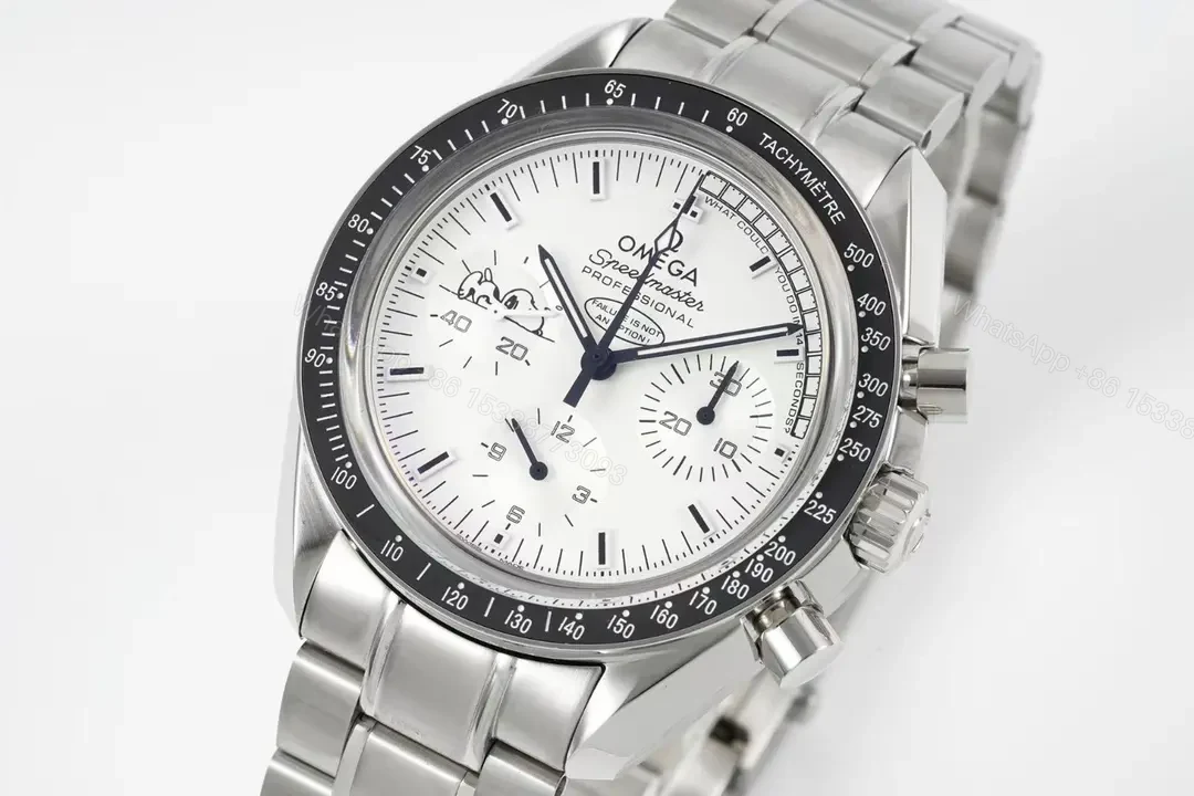 View 2 of Omega Speedmaster Professional Chronograph Watch White Dial Stainless Steel 44mm Automatic Movement 9300 Sapphire Crystal Water Resistant