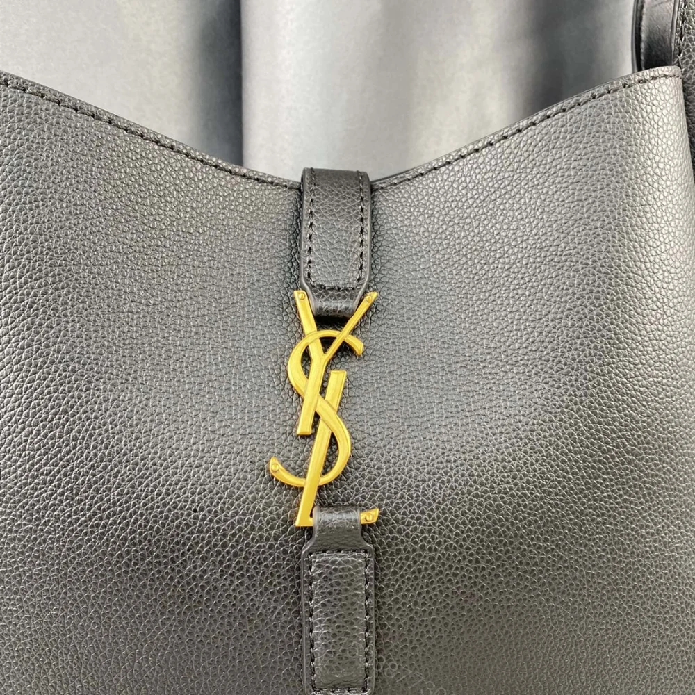 View 6 of Saint Laurent Le 5 À 7 Soft Small Hobo Bag In Smooth Black 27Cm 713938AAAUQ1000
