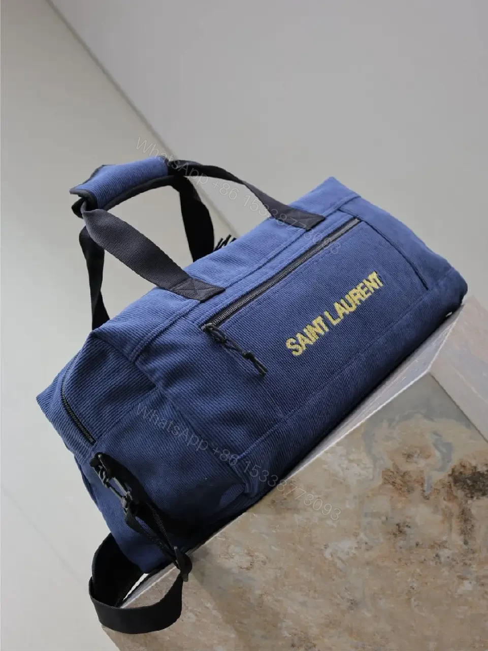 View 8 of Deep Indigo Cordura Gym Bag: Compact Luxury Travel-ready