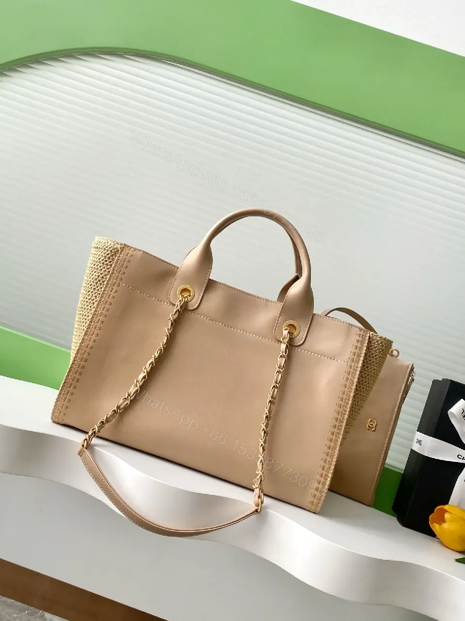 View 7 of Structured Texture Tote: Everyday Luxury Bag