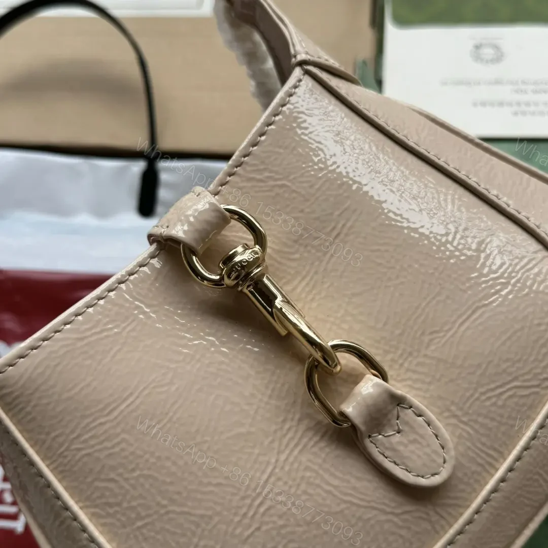 View 5 of JACKIE NOTTE MINI BAG 19 IN BEIGE CRACKED LACQUER