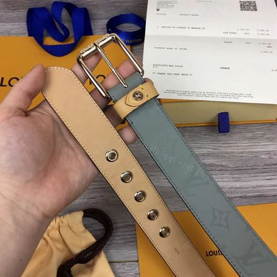 View 4 of LOUIS VUITTON BELT VOYAGER MONOGRAM 35MM GREY – B148