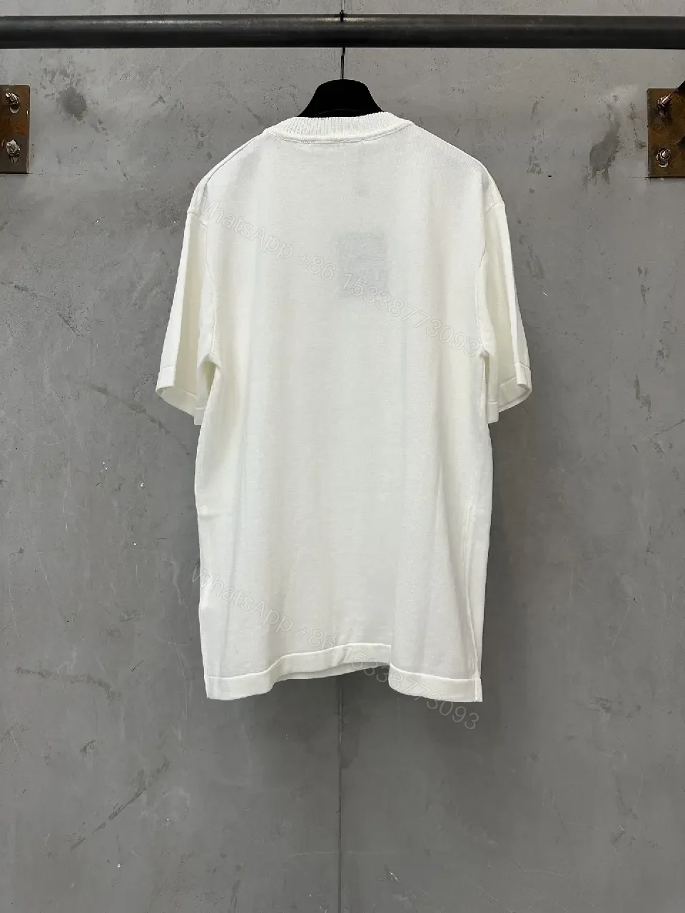 View 10 of White Cotton Oversized Tee with Diagonal LV Logo Shirt