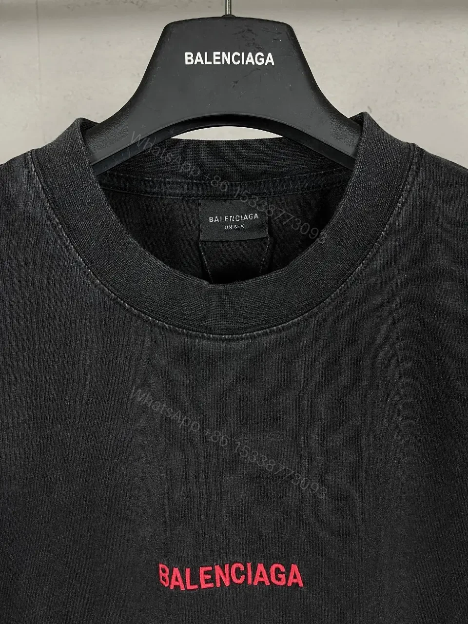 View 7 of Oversized Black Tee Dress with Subtle Red Logo, Modern Couture Edge