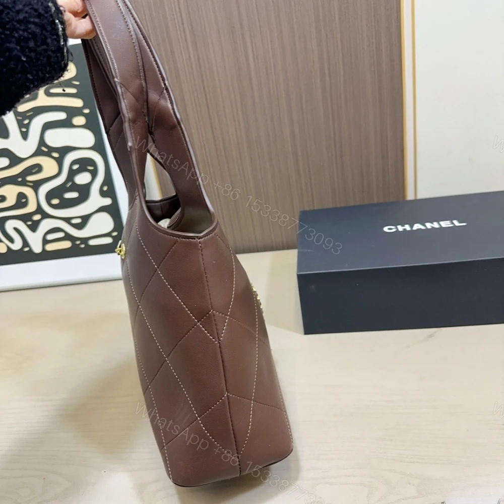 View 4 of Chanel Large Shopping Bag Gold Tone Hardware Brown 32Cm