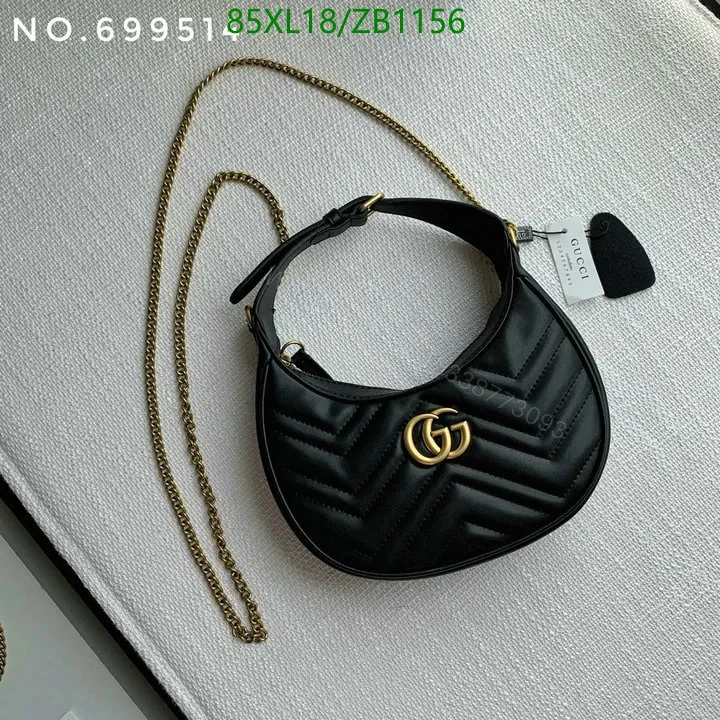 View 5 of GG Marmont Mini Half-Moon Bag Black Gucci Imitation GHM4953