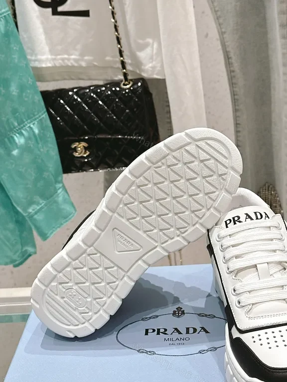 View 4 of Monochrome Luxe Prada-Influenced Platform Sneakers