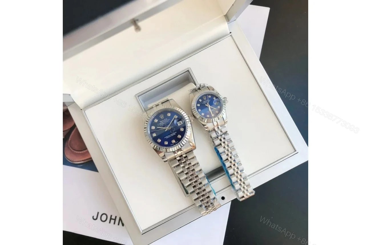View 3 of Replica Rolex Datejust SS/SS Jub Blue/Dial 36/28 mm