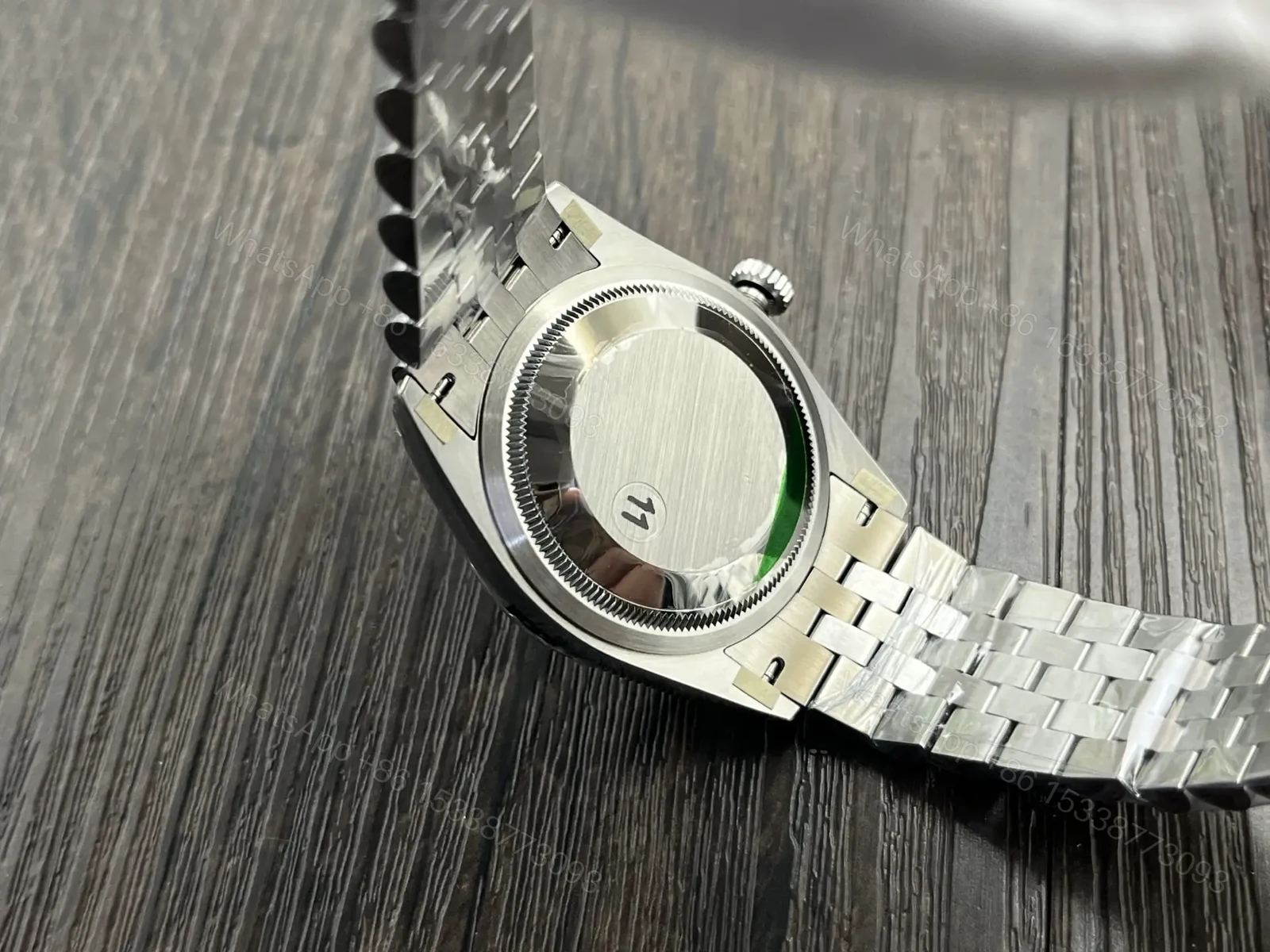 View 9 of Rolex Datejust 36 Stainless Steel Fluted Jubilee Black Diamond 116234-0083