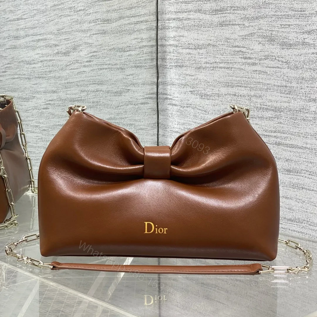 Dior Bow Bag Brown Lambskin — view 1