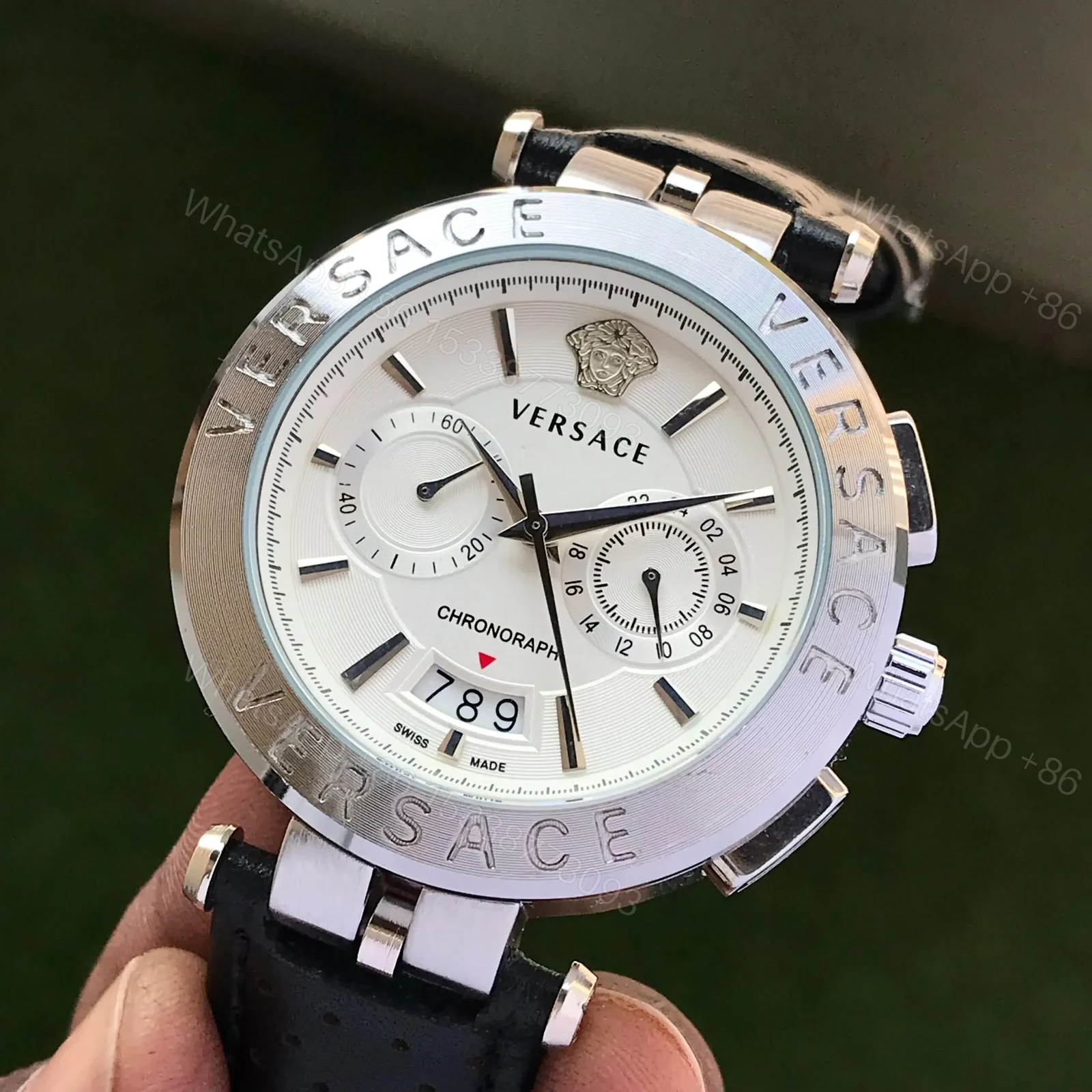 View 3 of Versace Watch With Leather Strap