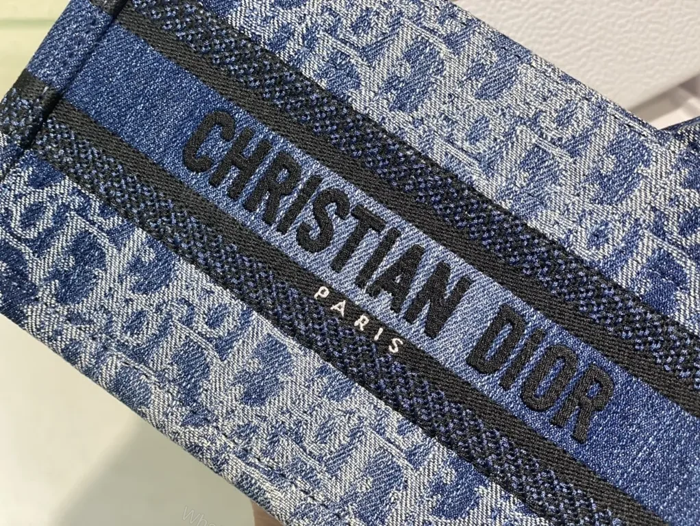 View 9 of Compact Denim-Inspired Crossbody with Dior Pattern and Straps