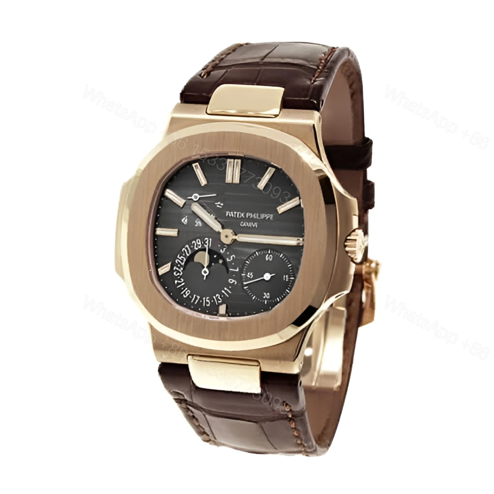 View 2 of Patek Philippe Nautilus Gold Leather Replica