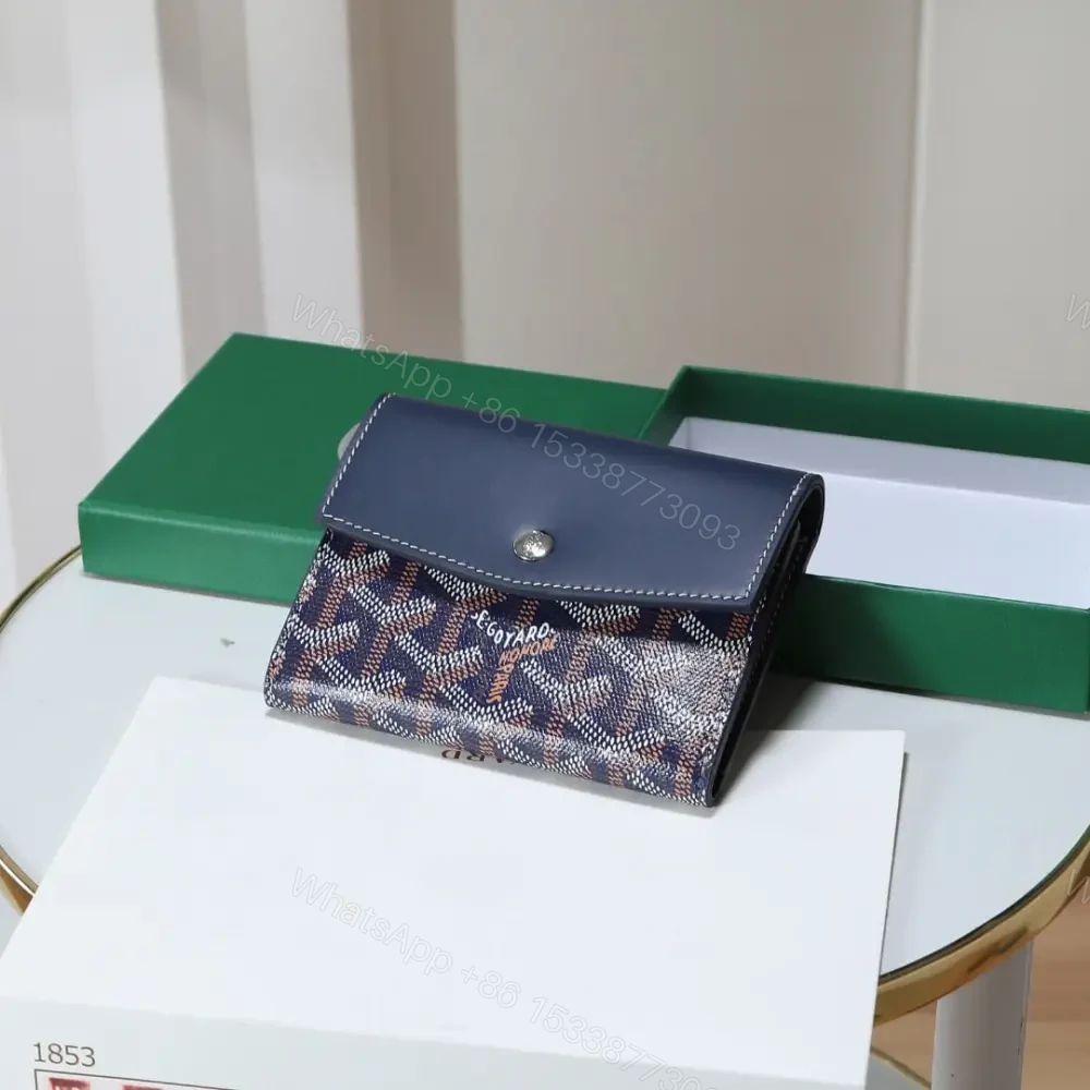 高仿Goyard*STGABR3拼色三折式錢夾錢包藍色免檢版 — view 1