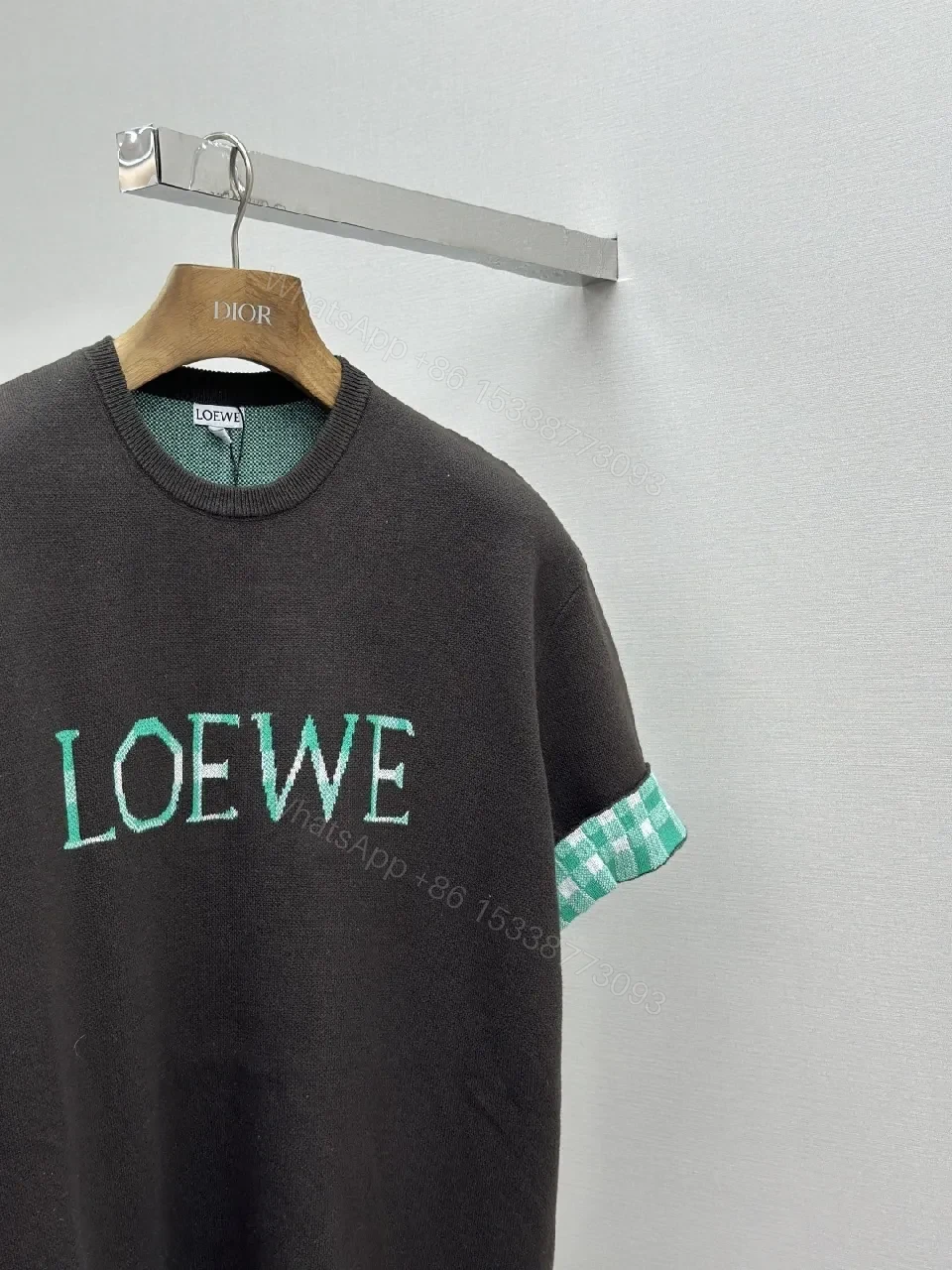 View 8 of Casual Luxe Knit Tee Dress with LOEWE Logo Embroidery