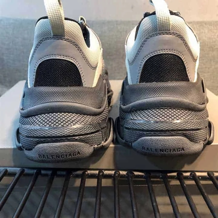 View 7 of BALENCIAGA TRIPLE S WHITE & BLACK SOLE SNEAKERS – BB170