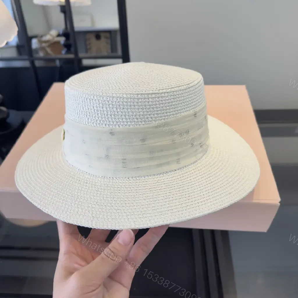 View 7 of Off-White Straw Fedora Hat with Woven Texture and Ribbon Band