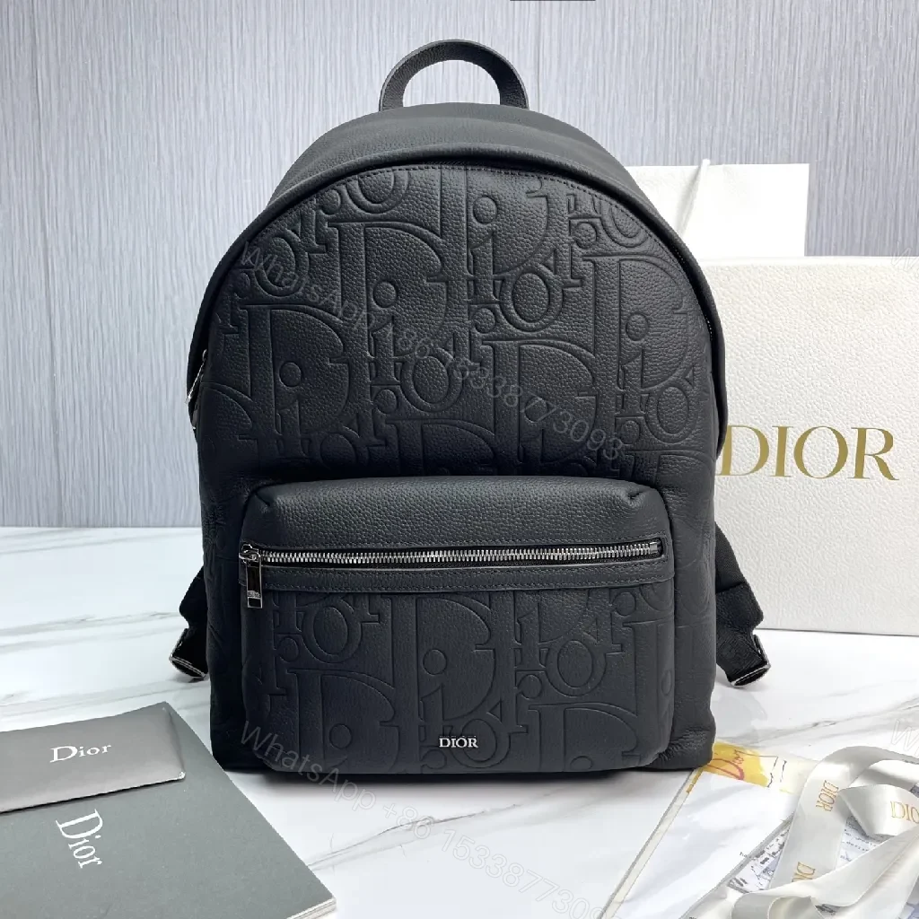 Compact Embossed Leather Backpack: Subtle Luxury, Everyday Utility — view 1