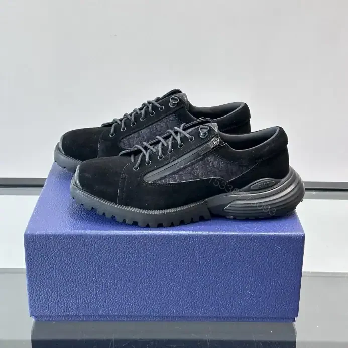 View 3 of DIOR COMBAT DERBY SHOES BLACK SUEDE AND BLACK OBLIQUE JACQUARD – CD199