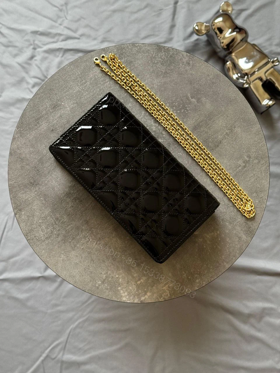 Lady Dior Pouch Patent Cannage Calfskin — view 1