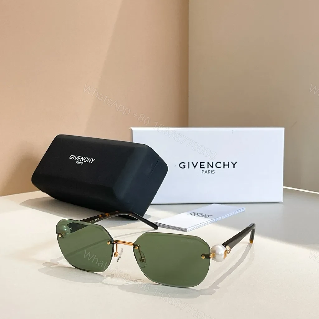 View 4 of Chic Gradient Rim Sunglasses with Pearl Detail - Gold
