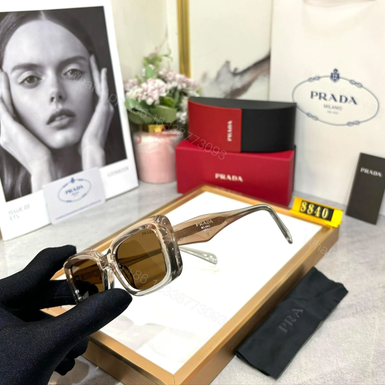 View 2 of Prada Wayfarer Women Black UV Protection