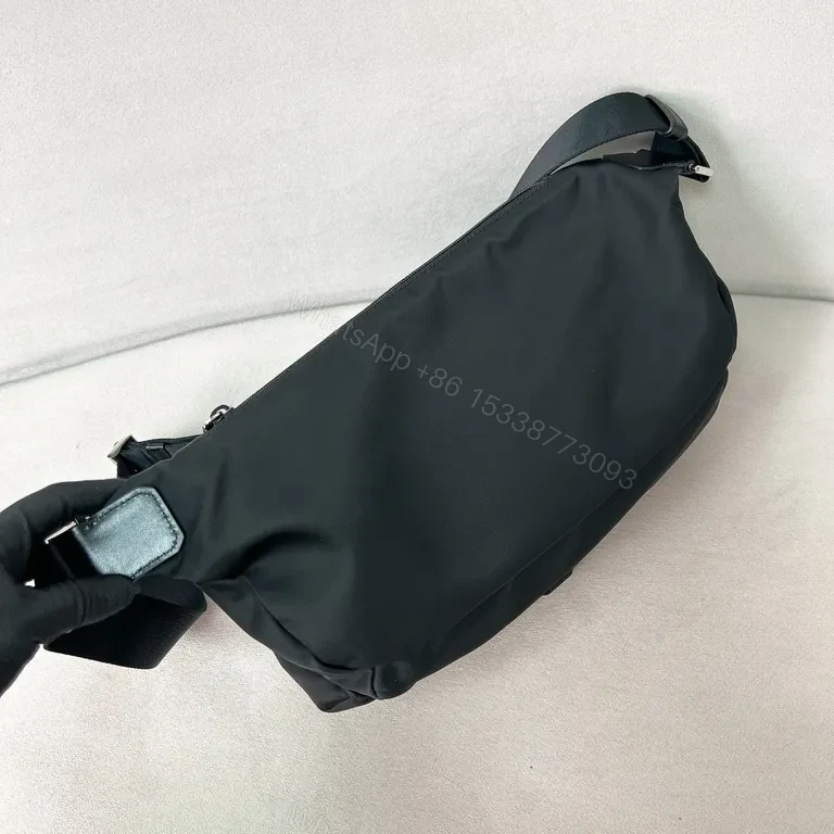 View 4 of Compact Luxury Crossbody: Pristine Black Nylon with Prada Accents