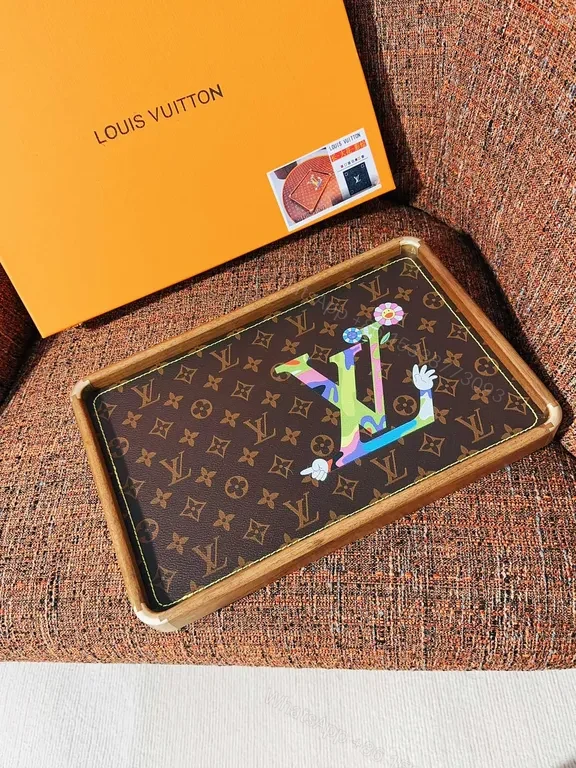 View 8 of Monogram LV Tray Desk Accessory â€” Brass Frame, Top Guarded