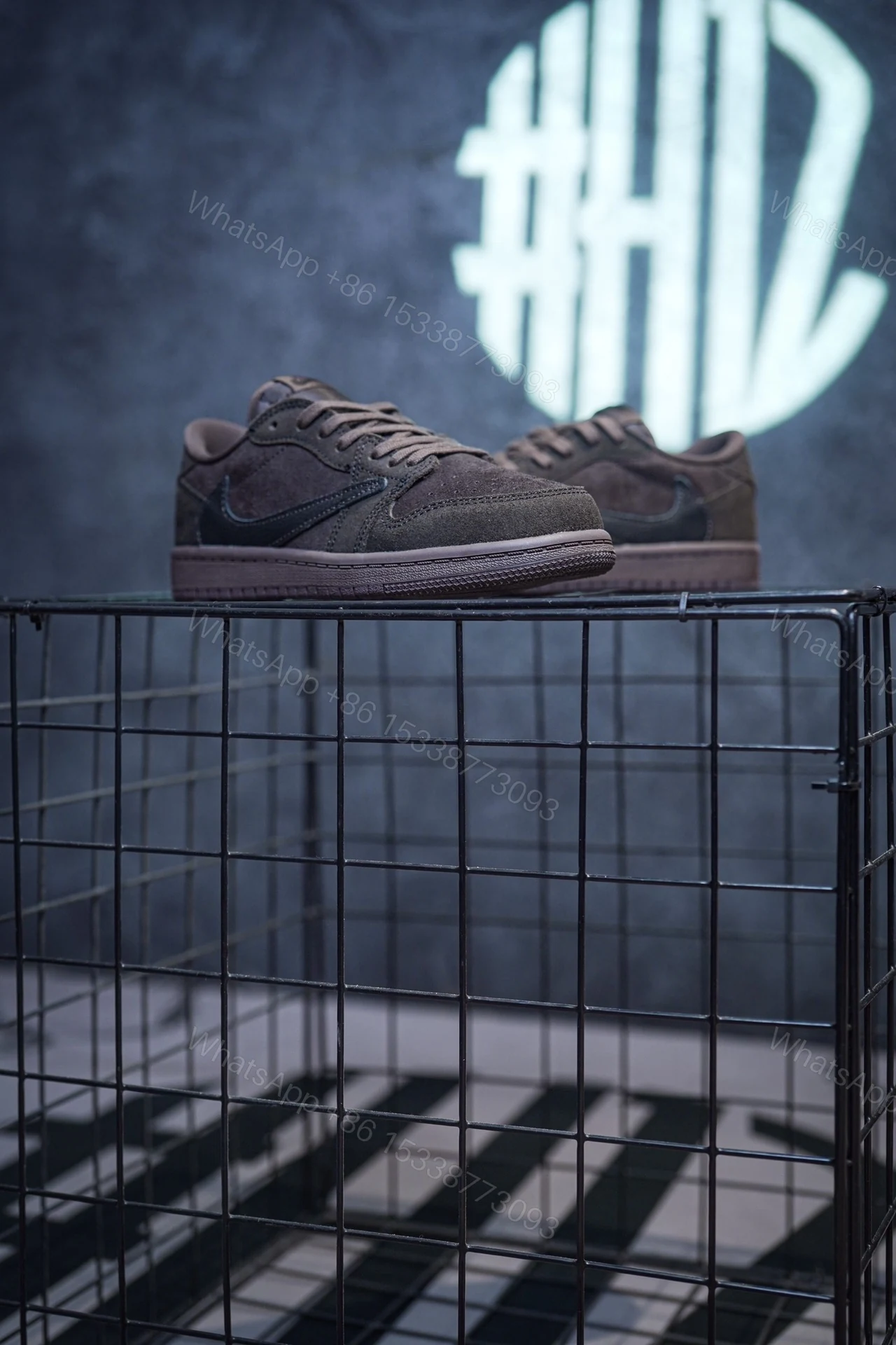 View 2 of Kid Shoes TS x Air Jordan 1 Low Velvet Brown