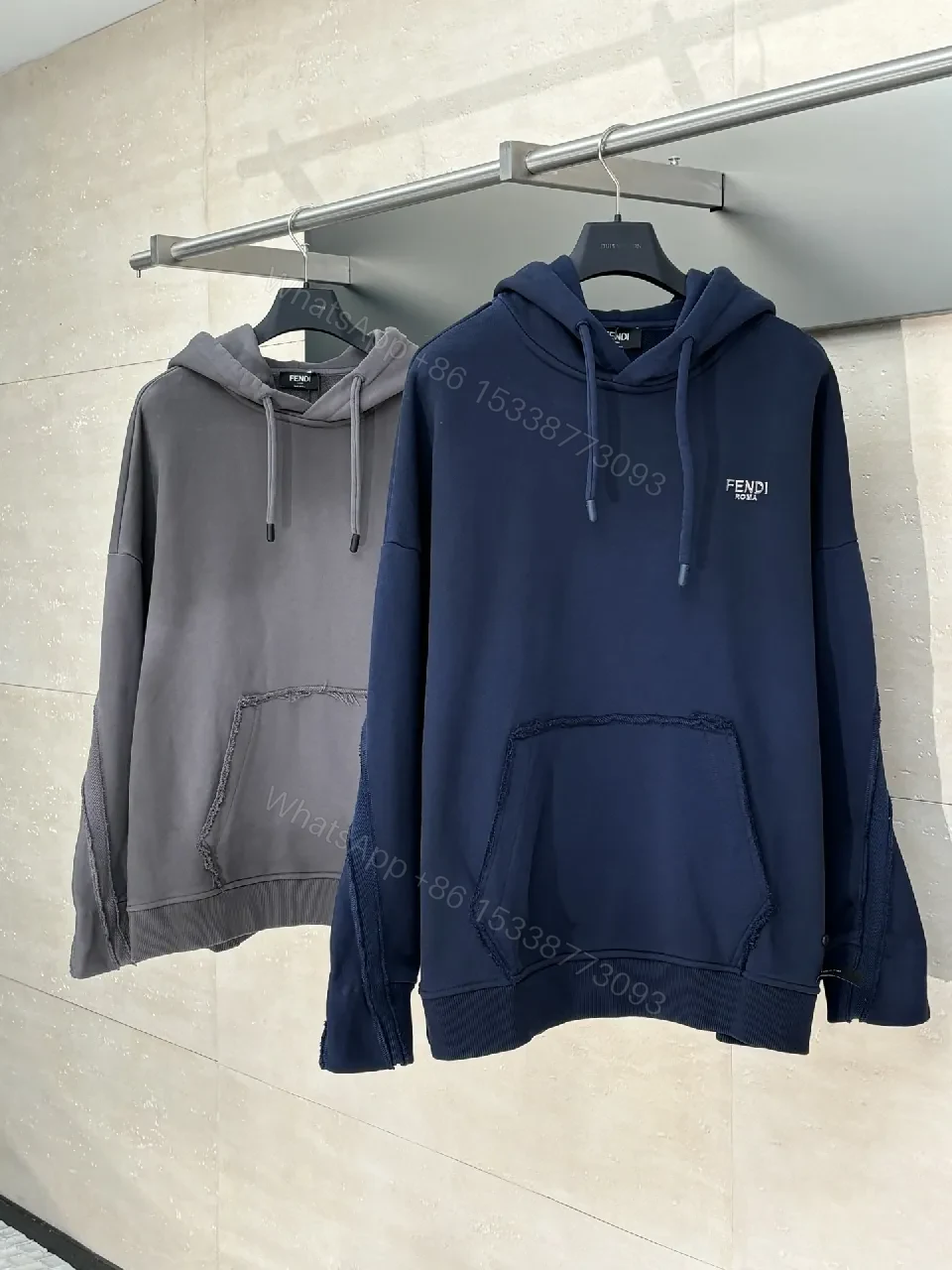 View 9 of Covert Navy Cotton-Blend Hoodie: Elevated Everyday Essential