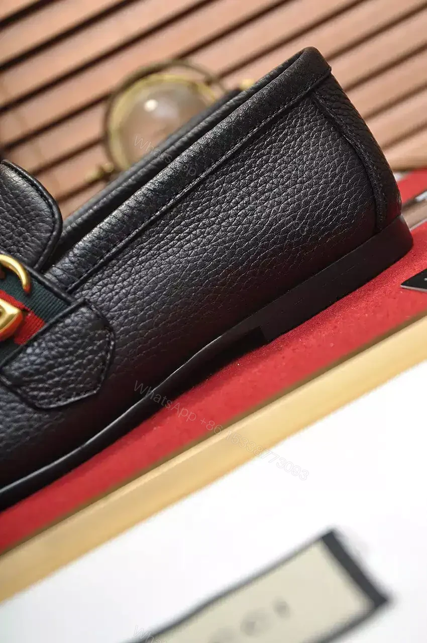 View 6 of GUCCI BLACK LEATHER LOAFER WITH DOUBLE G AND WEB – LDG28